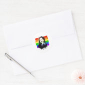 VP Kamala Harris LGBTQ Pride Flag Graffiti Ronde Sticker (Envelop)