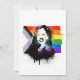 VP Kamala Harris LGBTQ Progress Pride Graffiti Feestdagenkaart