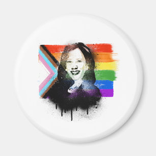 VP Kamala Harris LGBTQ Progress Pride Graffiti Magneet