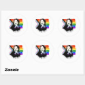 VP Kamala Harris LGBTQ Progress Pride Graffiti Ronde Sticker (Vel)
