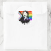 VP Kamala Harris LGBTQ Progress Pride Graffiti Ronde Sticker (Tas)
