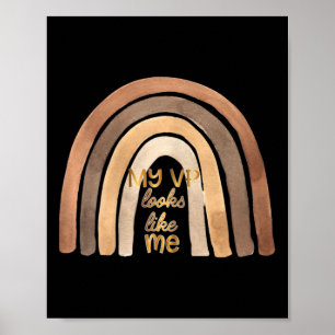 VP lijkt op mij Kamala Harris Kind meisje Rainbow Poster