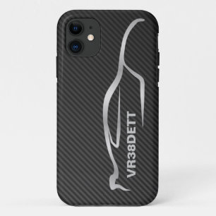 "VR38DETT" Skyline GT-R Grey Silhouette Logo Case-Mate iPhone Case