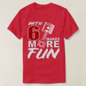 VR6 Motorafstelling 6 cilinder Meer vun gezegde vo T-shirt (Design voorkant)