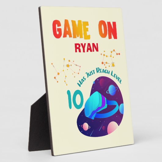 VR Birthday Boy Gamer Party Group Matching Fotoplaat (Zijkant)