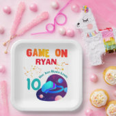 VR Birthday Boy Gamer Party Group Matching Papieren Bordje (Feest)