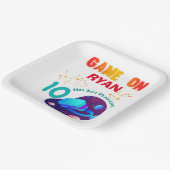 VR Birthday Boy Gamer Party Group Matching Papieren Bordje (Gebogen)