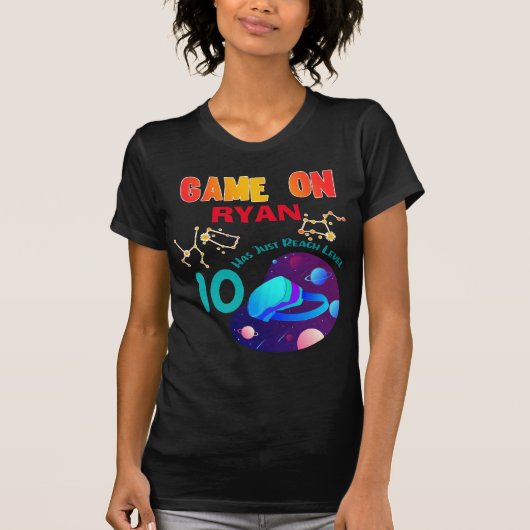 VR Birthday Boy Gamer Party Group Matching T-Shirt (Voorkant)