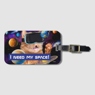 VR Cat in Space Bagagelabel