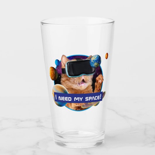 VR Cat in Space Glas (Voorkant)