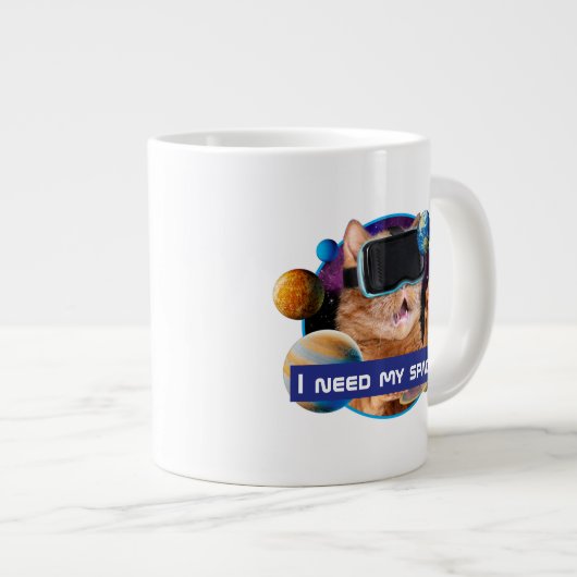 VR Cat in Space Grote Koffiekop (Voorkant rechts)