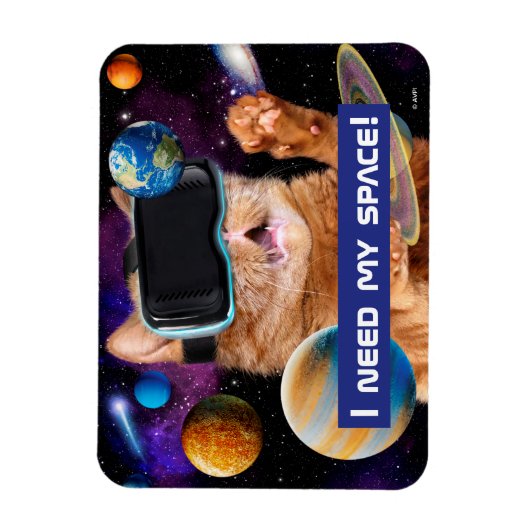VR Cat in Space Magneet (Verticaal)