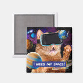 VR Cat in Space Magneet (Voorkant / Achterkant)