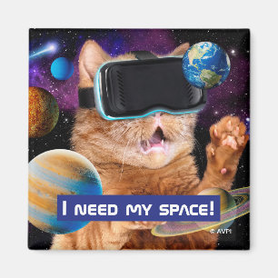 VR Cat in Space Magneet