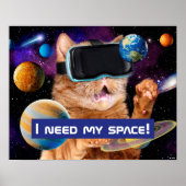 VR Cat in Space Poster (Voorkant)