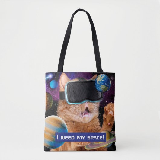 VR Cat in Space Tote Bag (Voorkant)