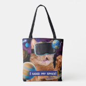 VR Cat in Space Tote Bag (Achterkant)