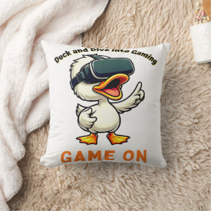 VR Duck Gamer Computer Nerd Kussen