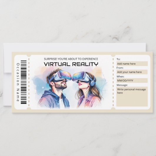 VR-ervaringsticket cadeaubewijs Kaart (Voorkant)