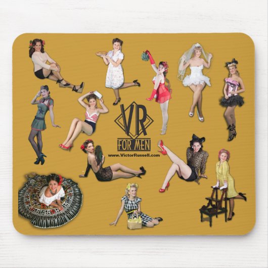 VR "FOR MEN" Pinup Mousepad Muismat (Voorkant)