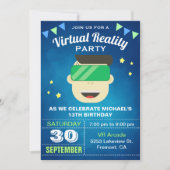 VR Game Virtual Reality Birthday Party nodigt uit Kaart (Voorkant)