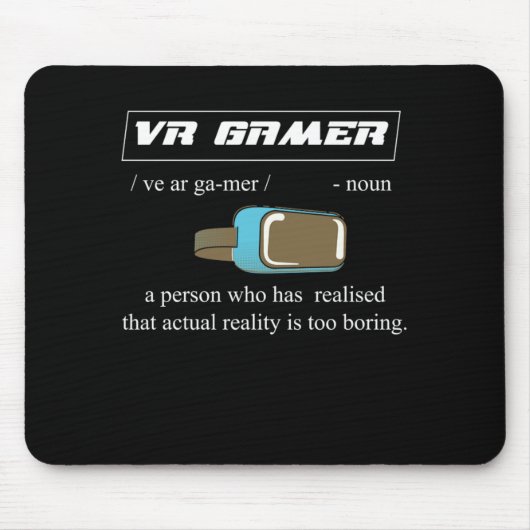 Vr Gamer Virtueel Reality Geek Nerd Gift Muismat (Voorkant)