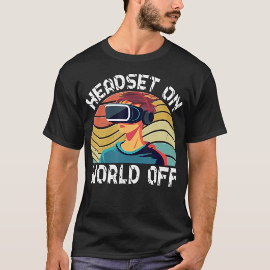 Vr Gamer Vr Speler Virtual Reality Vr Game Video G T-shirt (Voorkant)