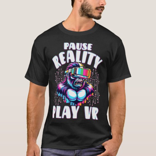 Vr Gamer Vr Speler Virtual Reality Vr Game Video G T-shirt (Voorkant)