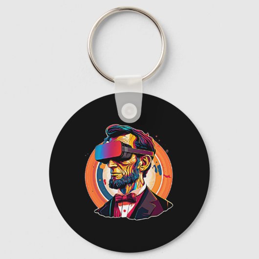 Vr Headset Abraham Lincoln Video Game Virtual Real Sleutelhanger (Voorkant)