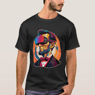 VR Headset Abraham Lincoln Videospel Virtual Real T-shirt