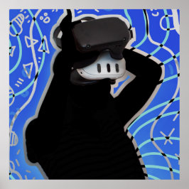 VR Headset Gaming Time Dynamische achtergrond Poster