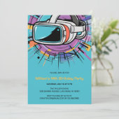 VR Headset Kleurrijke Gamers Verjaardagsfeest Kaart (Staand voorkant)