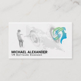 VR Headset Tech-logo | Wereldkaart Visitekaartje