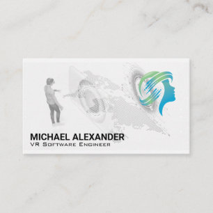 VR Headset Tech-Logo   WERELDKAART Visitekaartje