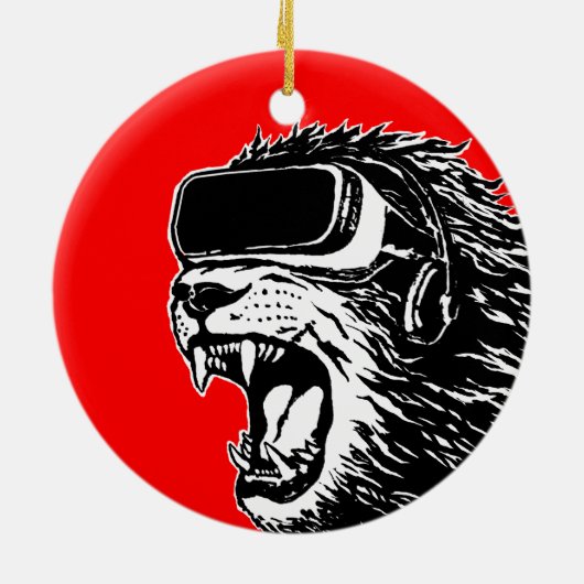 VR Lion Keramisch Ornament (Achterkant)