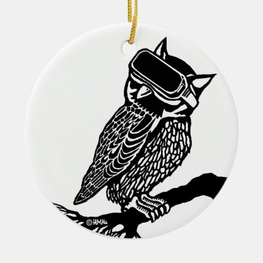 VR Owl Keramisch Ornament (Voorkant)
