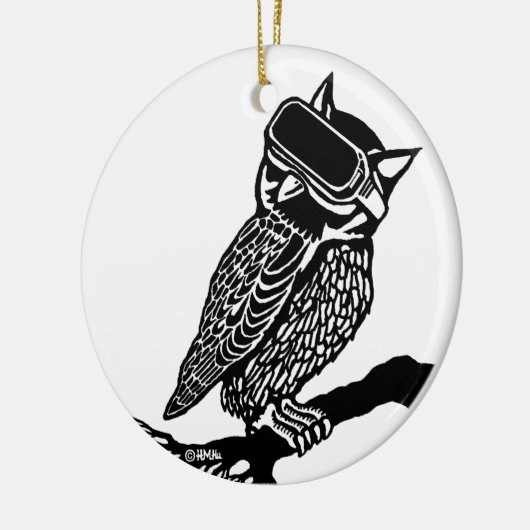 VR Owl Keramisch Ornament (Links)