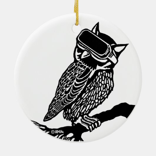 VR Owl Keramisch Ornament (Achterkant)