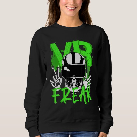 Vr Player Virtual Reality Freak Gamer Trui (Voorkant)