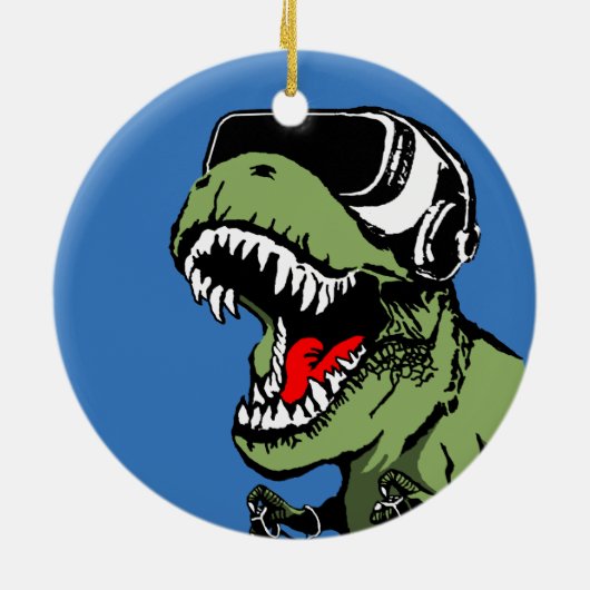 VR T-rex Keramisch Ornament (Achterkant)