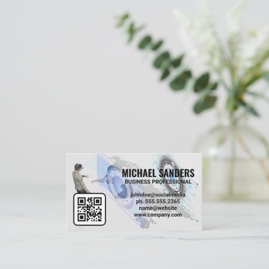 VR-technologie | Visitekaartje QR-code (Staand voorkant)