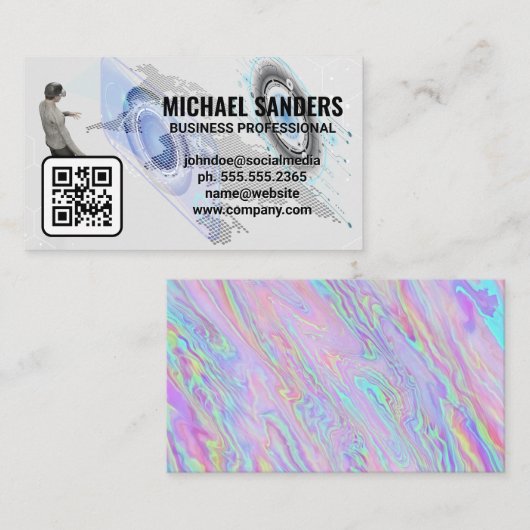 VR-technologie | Visitekaartje QR-code (Voorkant / Achterkant)