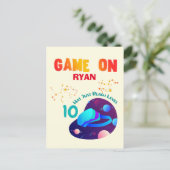 VR Verjaardagsjongen Gamer Feest Groep Matching  Briefkaart (Staand voorkant)