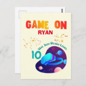 VR Verjaardagsjongen Gamer Feest Groep Matching  Briefkaart (Voorkant / Achterkant)