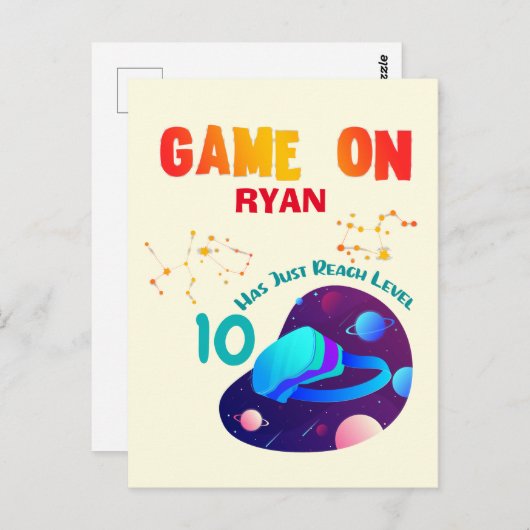 VR Verjaardagsjongen Gamer Feest Groep Matching  Briefkaart (Voorkant / Achterkant)