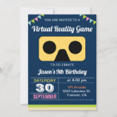 VR Virtuele Realiteit Kinderen Verjaardagsfeest Ui Kaart (Voorkant)