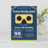 VR Virtuele Realiteit Kinderen Verjaardagsfeest Ui Kaart (Staand voorkant)