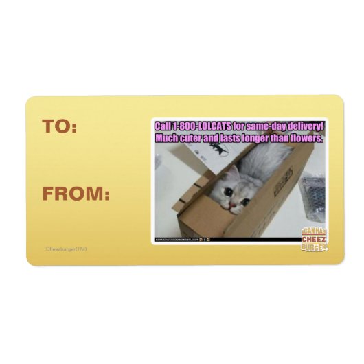 Vraag 1-800-LOLCATS Etiket (Voorkant)