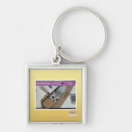 Vraag 1-800-LOLCATS Sleutelhanger (Voorkant)