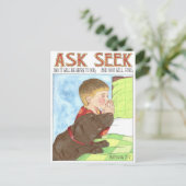 Vraag aan Seek Boy en Dog Praying Inspirerend Briefkaart (Staand voorkant)